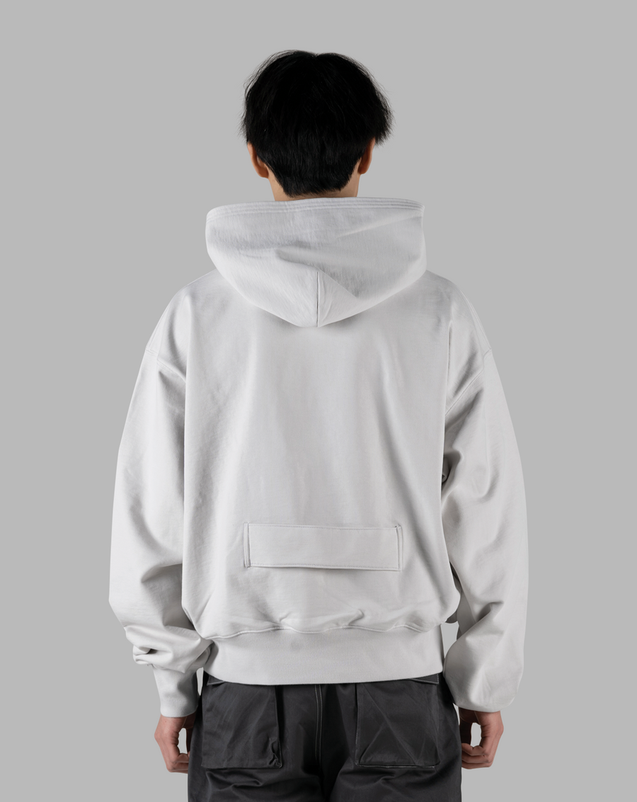 ROUNDED POCKET HOODIE Light Gray